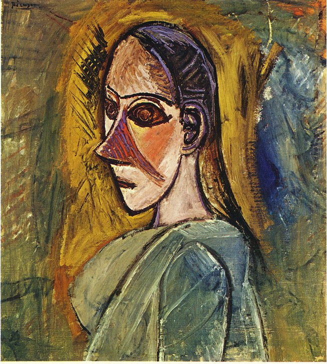 Picasso Bust of young woman from Avignon 1907